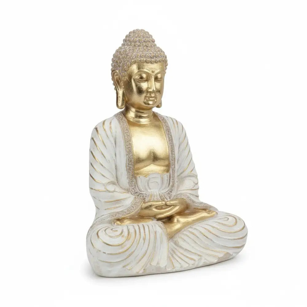 Rulai Buddha with Gold & White Swirl Buddha