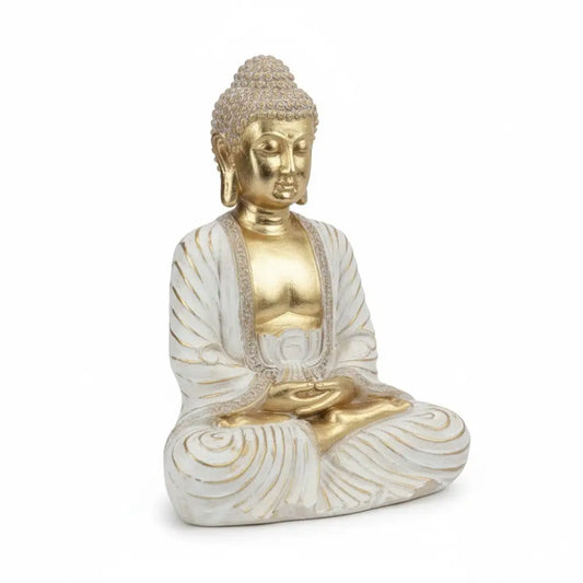 Rulai Buddha with Gold & White Swirl Buddha