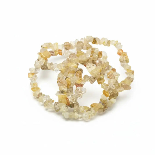 Rutilated Quartz Crystal Chip Bracelet ~ Amplifies Spirit Connection & Attracts Love bracelet