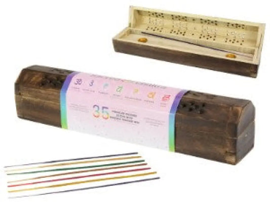 Sacred Chakra Wooden Incense Gift Box 7 (Gift Box) incense