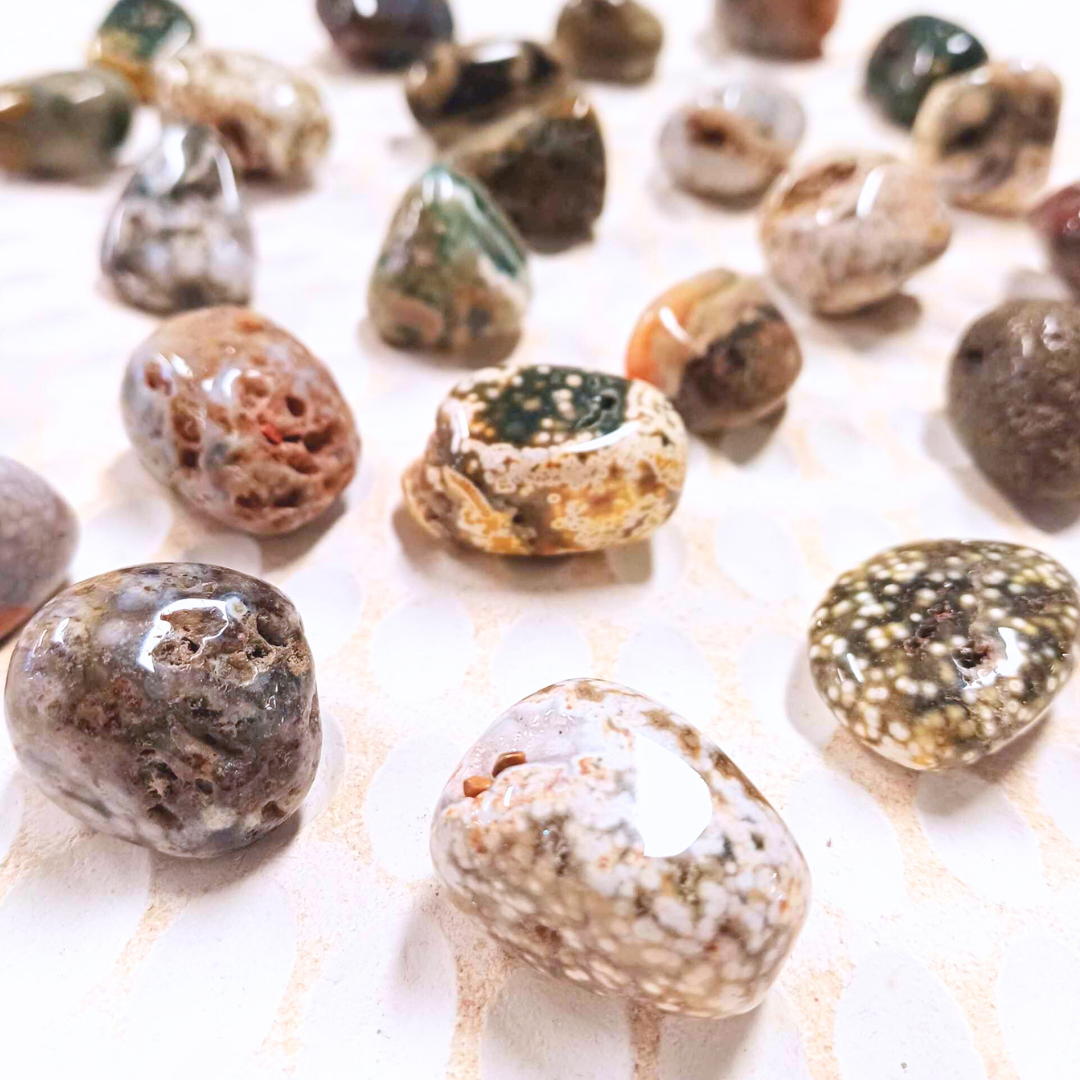 Coral Fossil Agate Tumble Crystals