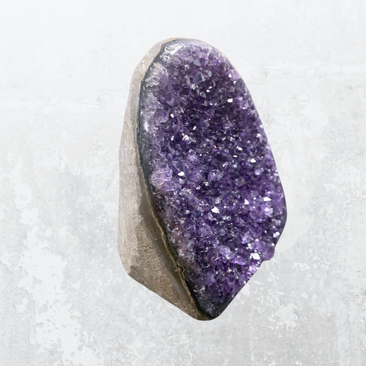 Amethyst Geode Base Cut Polished Edge 012