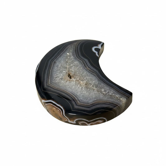 Black Banded Agate Crescent Moons