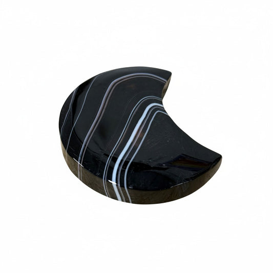 Black Banded Agate Crescent Moons