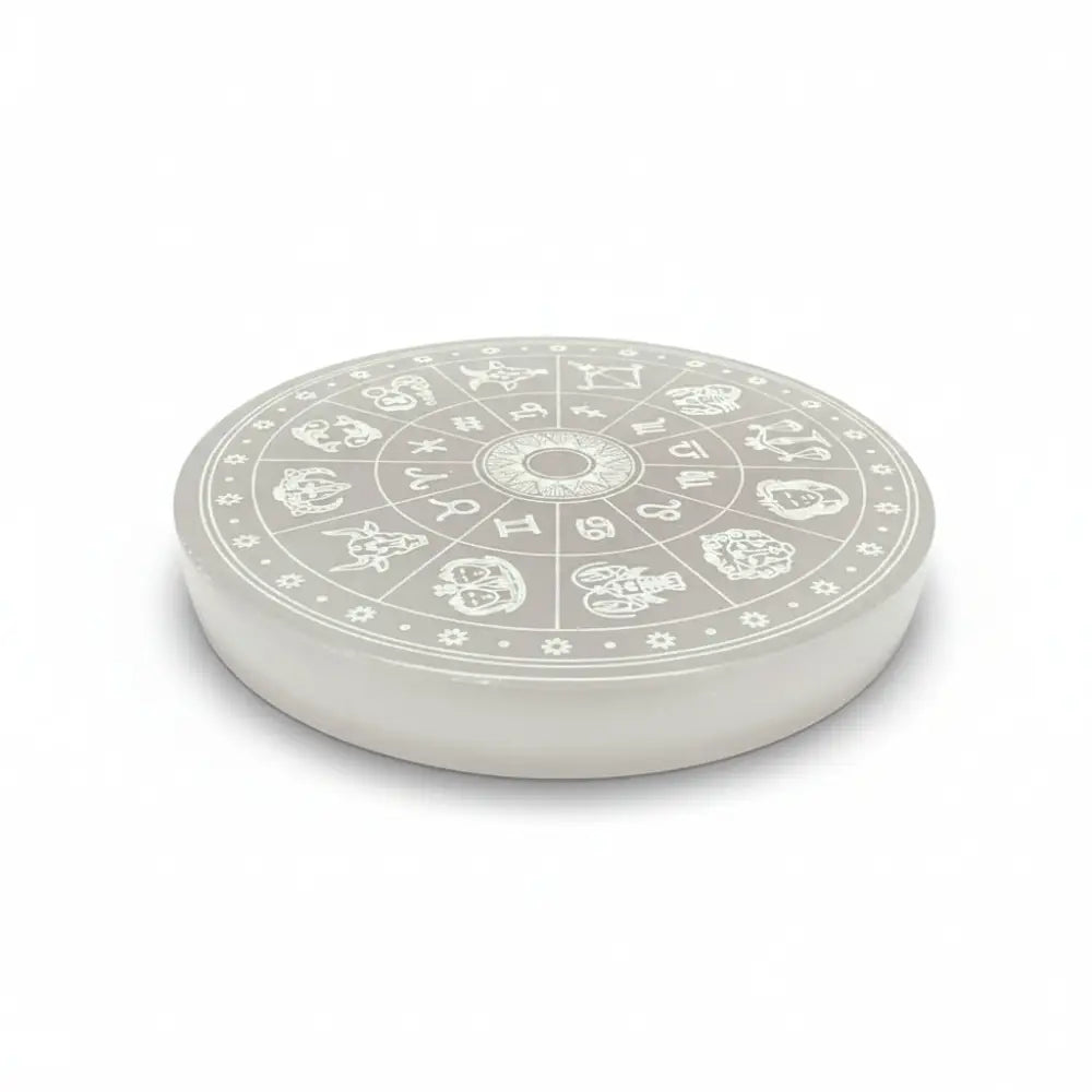 Selenite Astrology Charging Plates zodiac charging plate