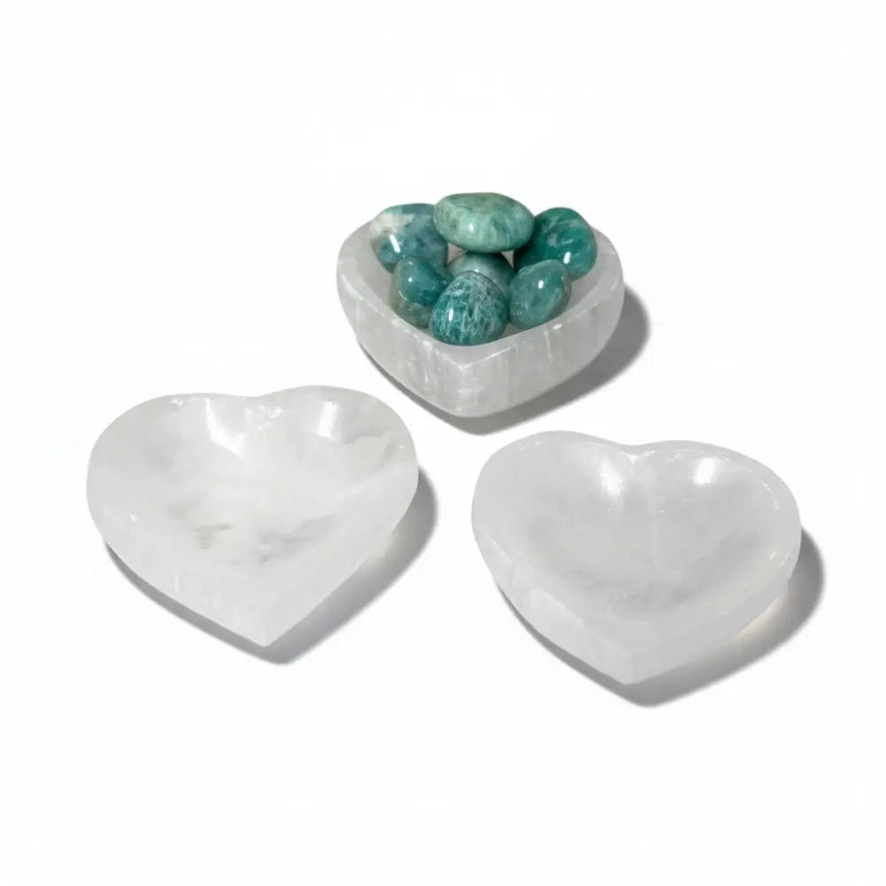Selenite Heart Bowls 6cm crystal bowl