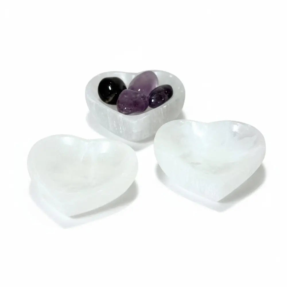 Selenite Heart Bowls 6cm crystal bowl
