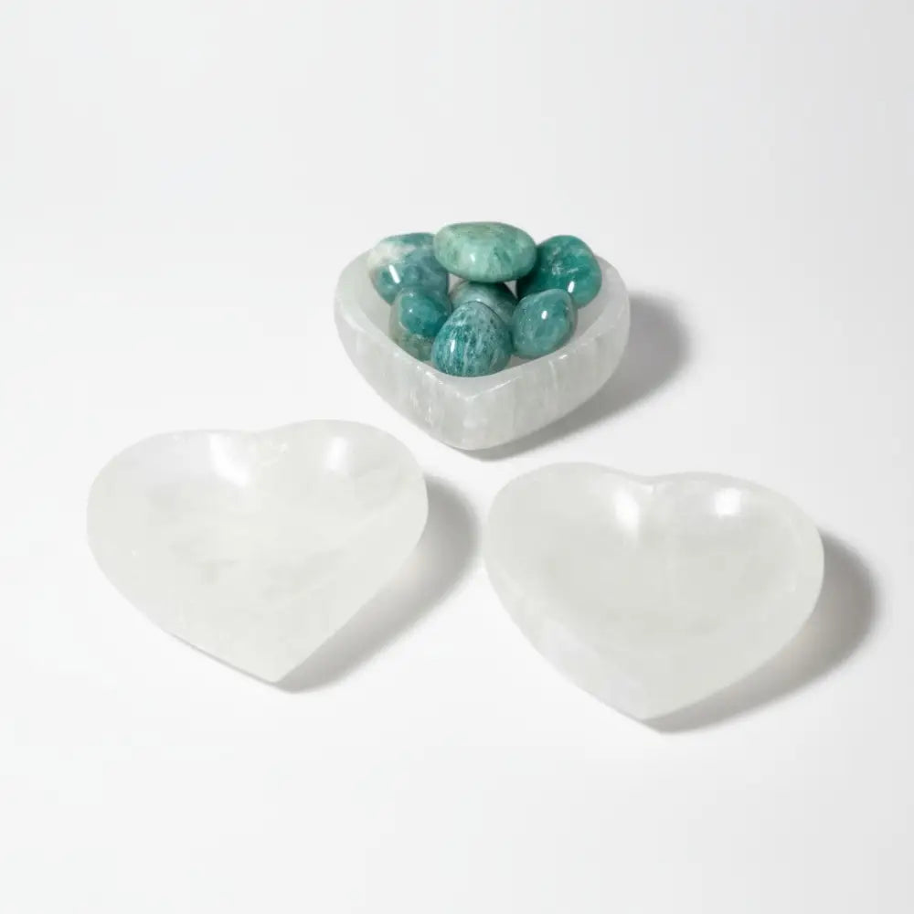 Selenite Heart Bowls 6cm crystal bowl