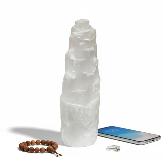 Selenite Tower Lamp 30cm lamp