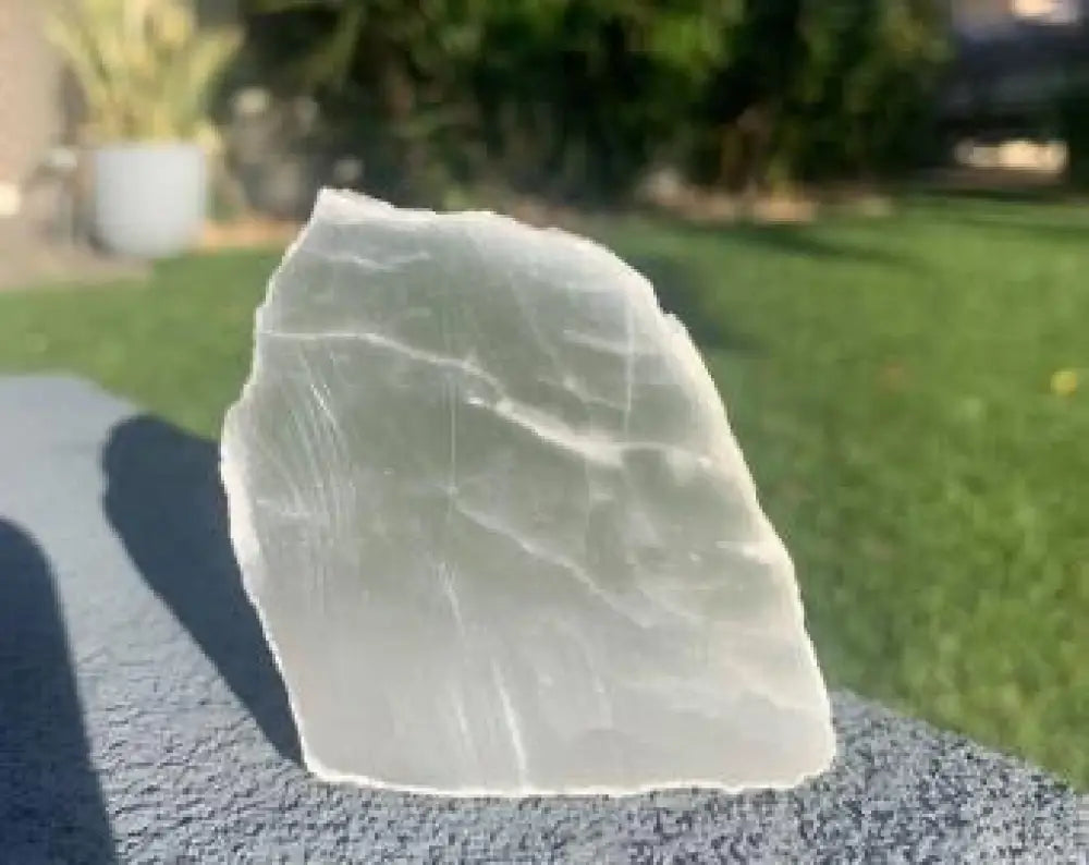 Selenite TV Slice crystal slab
