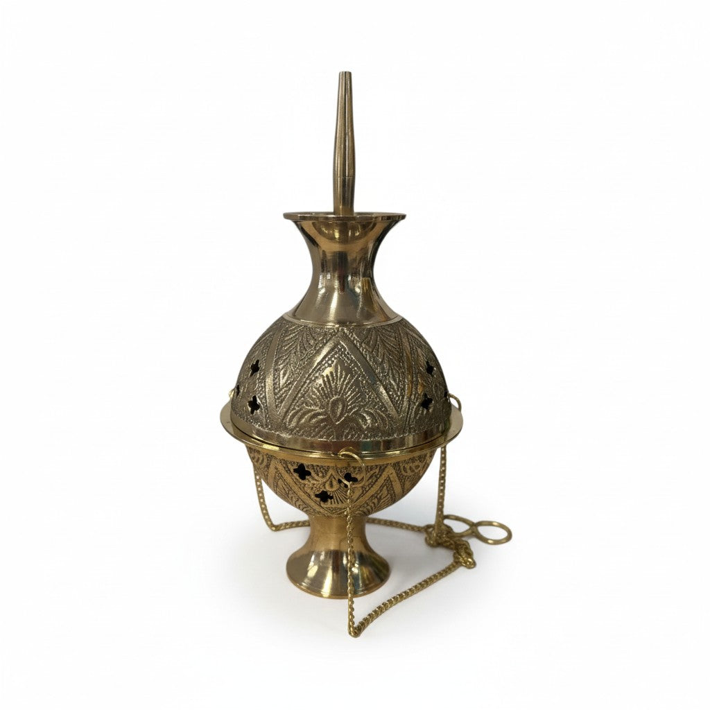 Brass Incense Tibetan Charcoal Burner Holder on Chain