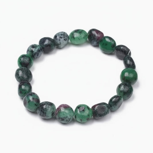 Ruby Zoisite Tumble Bead Bracelet