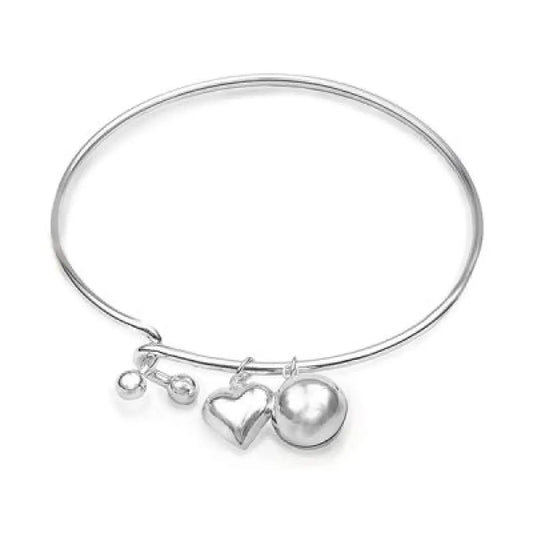 Silver Heart & Ball Bangle bangle