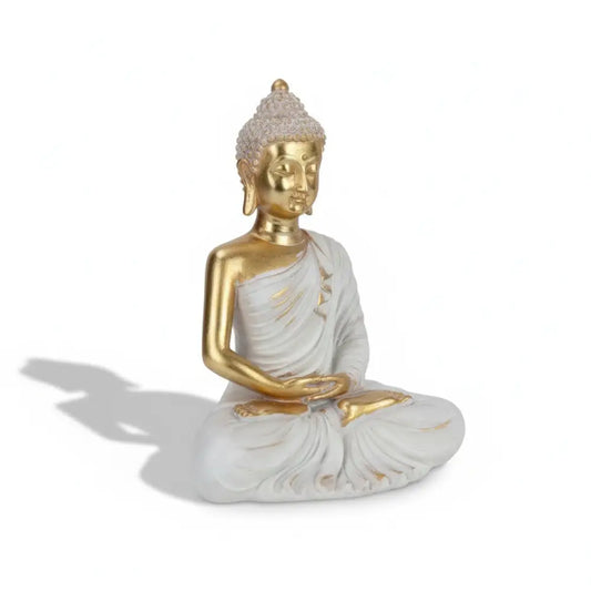 Sitting Buddha White Gold Buddha