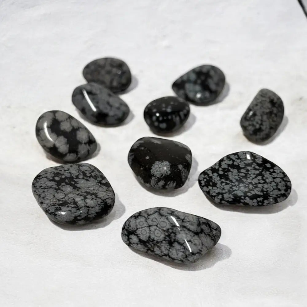 Snowflake Obsidian Crystal Tumble ~ Inner Peace & Grounding Crystal tumble