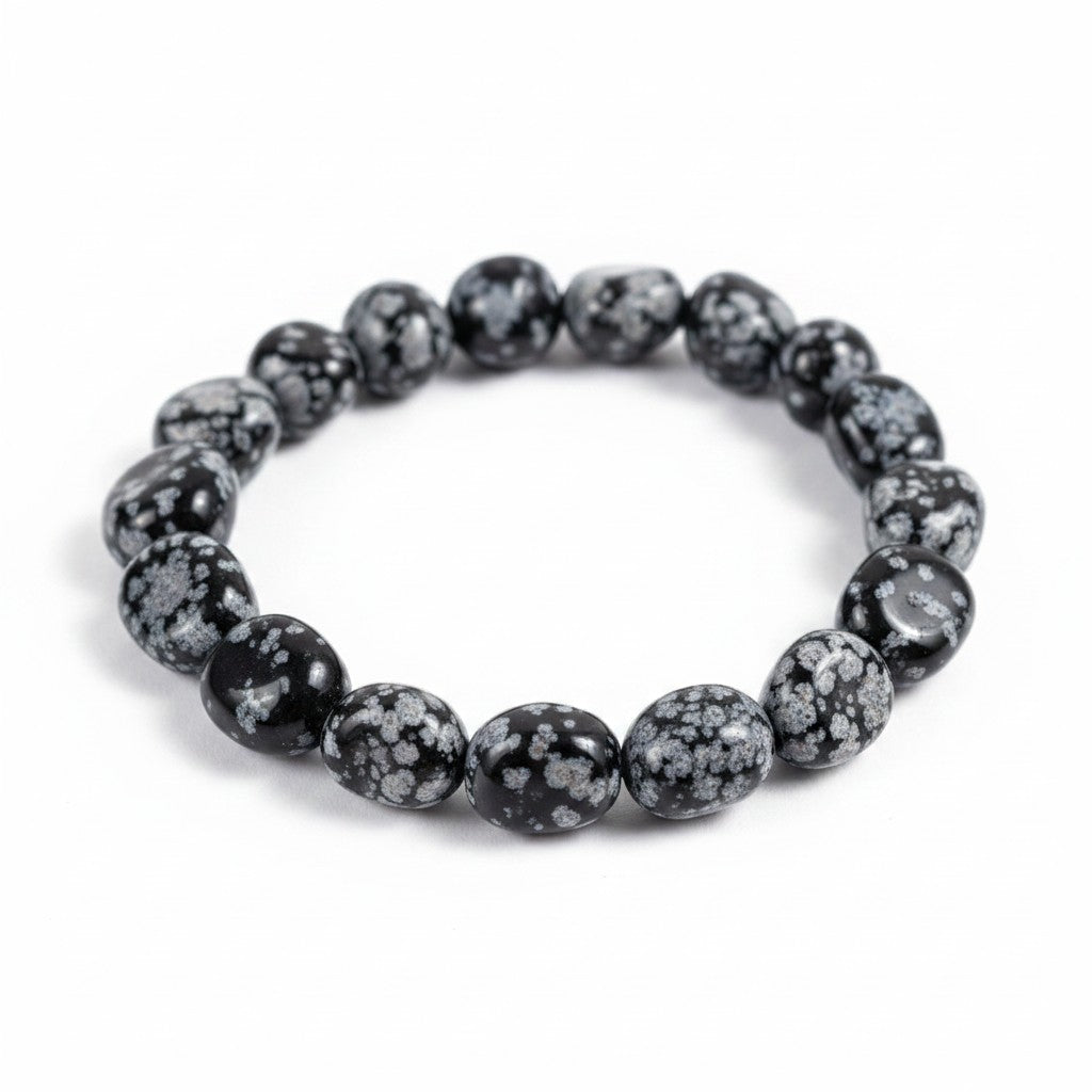 Snowflake Obsidian Nugget Bracelet