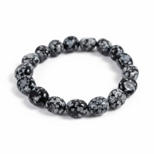 Snowflake Obsidian Nugget Bracelet