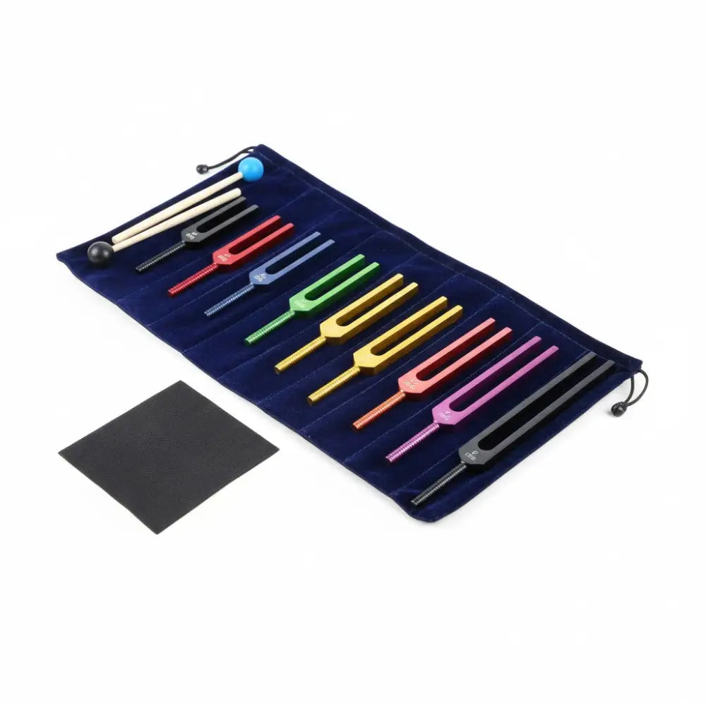 Solfeggio Tuning Healing Alloy Fork Set Silver tuning forks