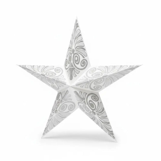 Star Hanging Lantern White Silver