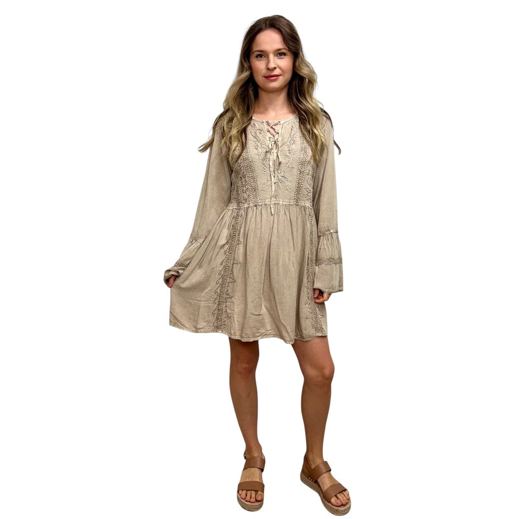 Blossom Stonewash Long Sleeve Blouse/ Dress