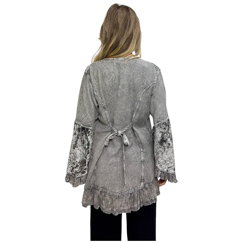 BellaMarie Velvet Long Sleeve Blouse