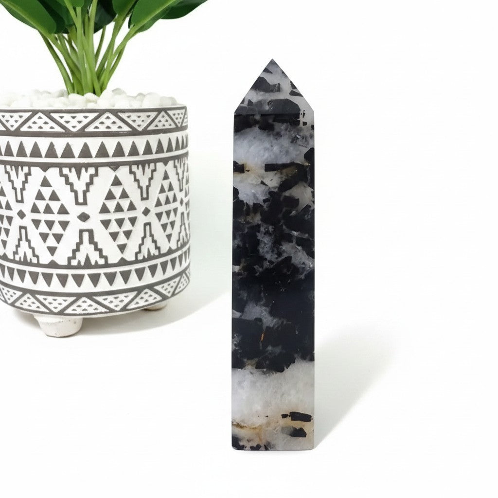 Tourmaline in Quartz Obelisk 02