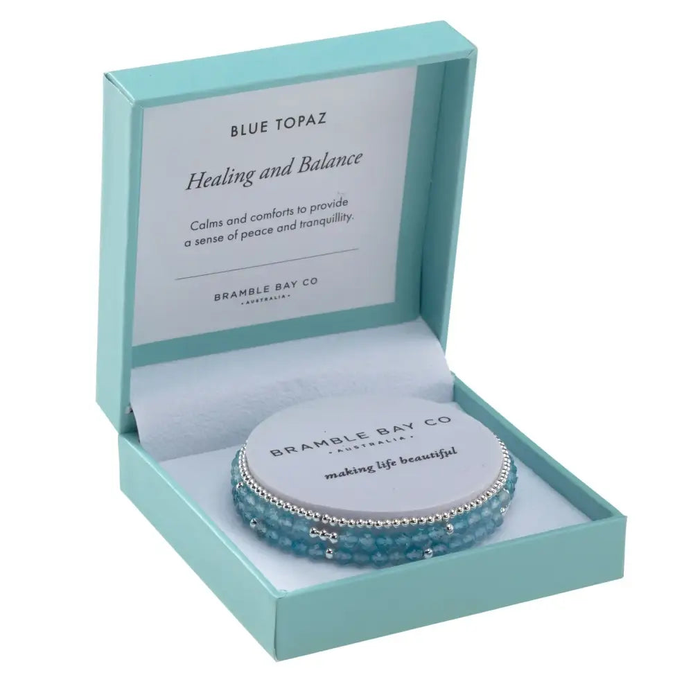 Trio Bracelet Set - Blue Topaz & Silver - Healing & Balance bracelet