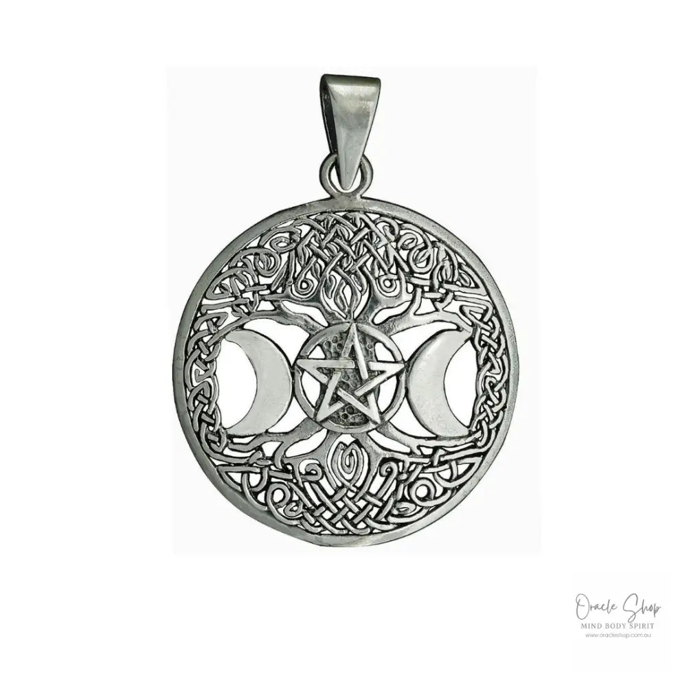 Triple Goddess Silver Pendant 30mm Earrings