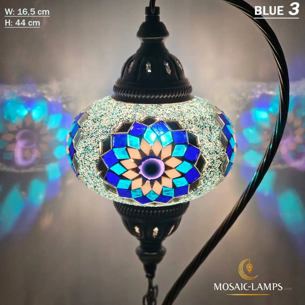 Turkish Mosaic Lamp- Gooseneck BROWN 1 Mosaic Lamp