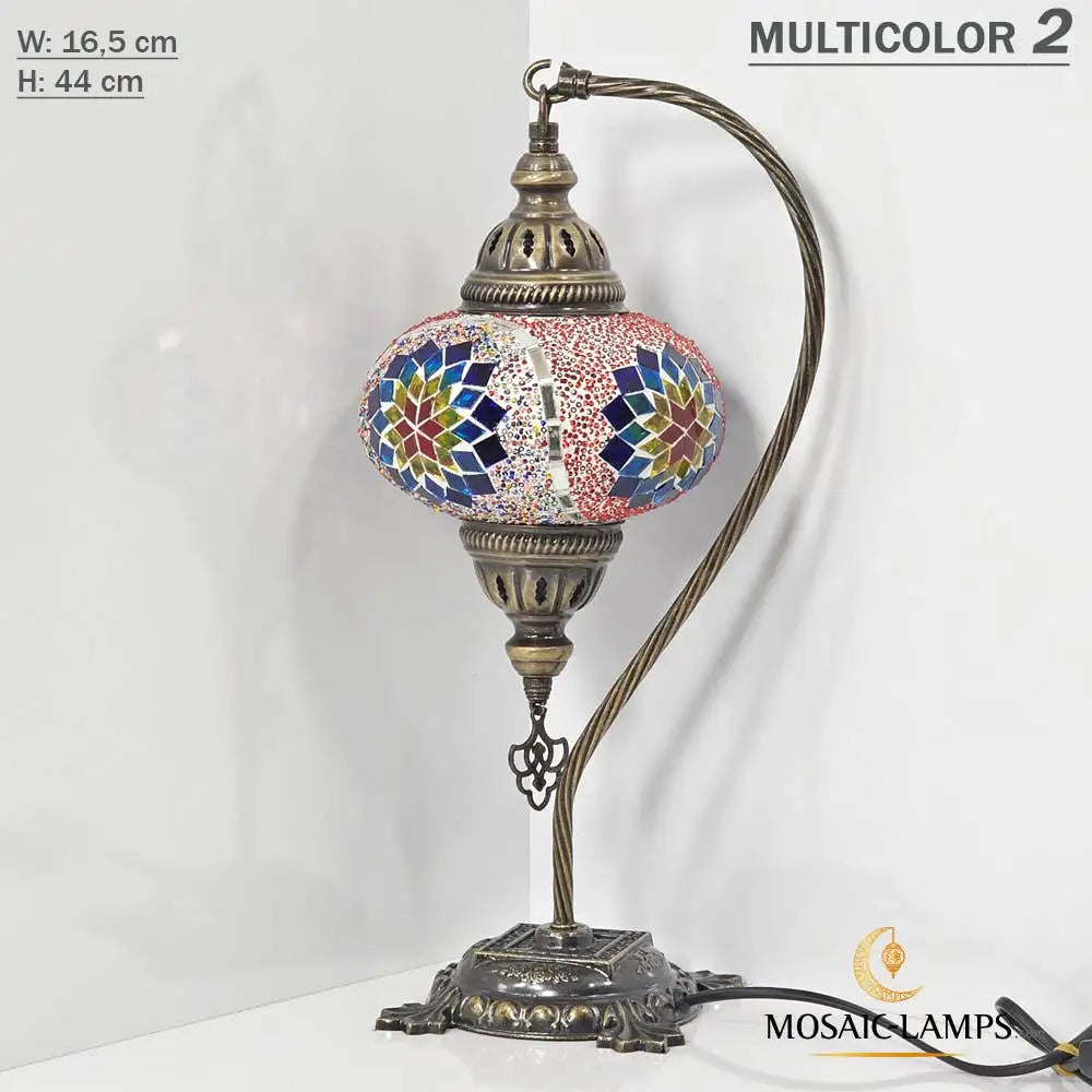 Turkish Mosaic Lamp - Gooseneck MULTICOLOR 4 Mosaic Lamp