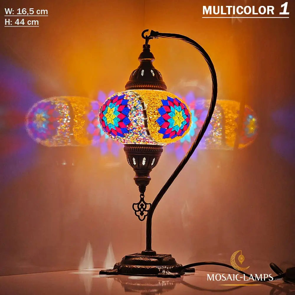 Turkish Mosaic Lamp - Gooseneck MULTICOLOR 4 Mosaic Lamp