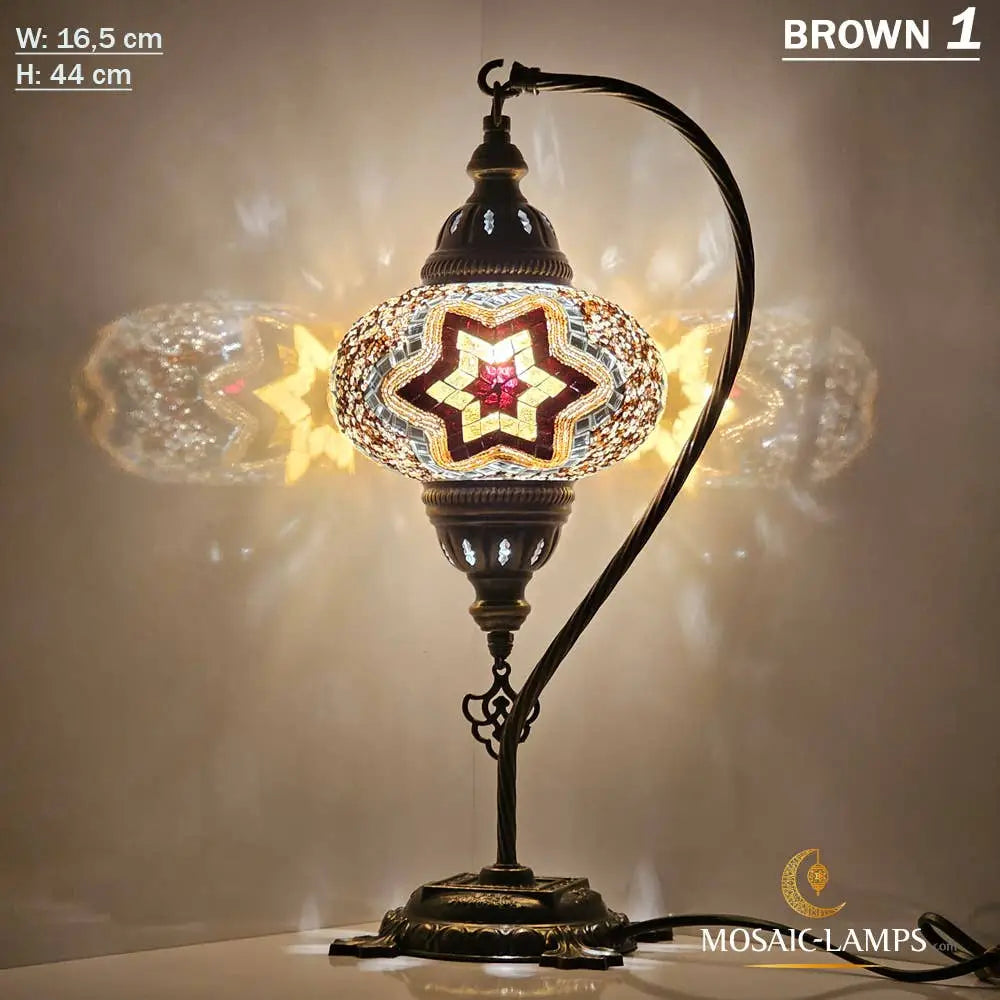 Turkish Mosaic Lamp - Gooseneck MULTICOLOR 4 Mosaic Lamp