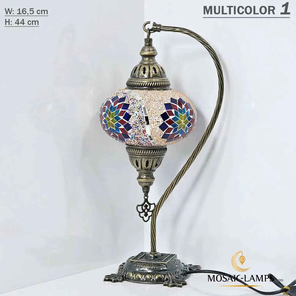 Turkish Mosaic Lamp - Gooseneck MULTICOLOR 4 Mosaic Lamp