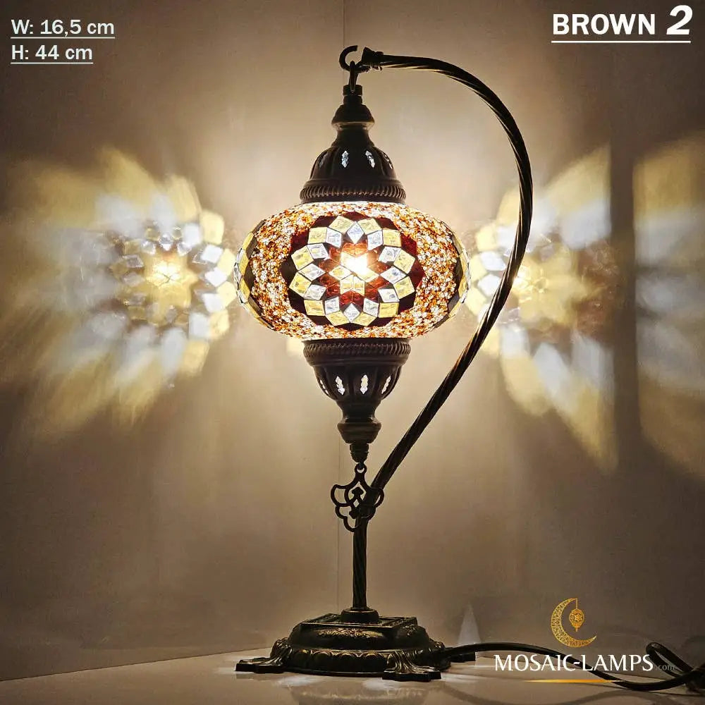 Turkish Mosaic Lamp - Gooseneck MULTICOLOR 4 Mosaic Lamp