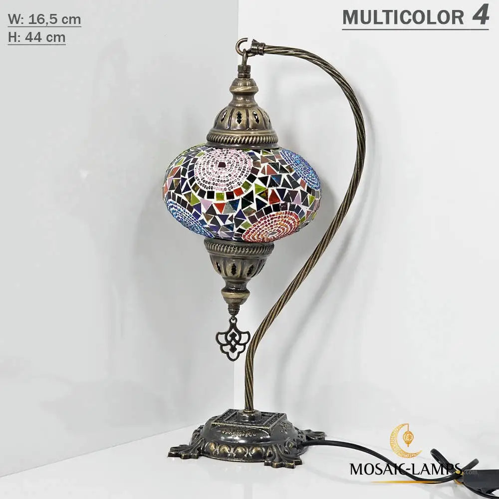 Turkish Mosaic Lamp - Gooseneck MULTICOLOR 4 Mosaic Lamp