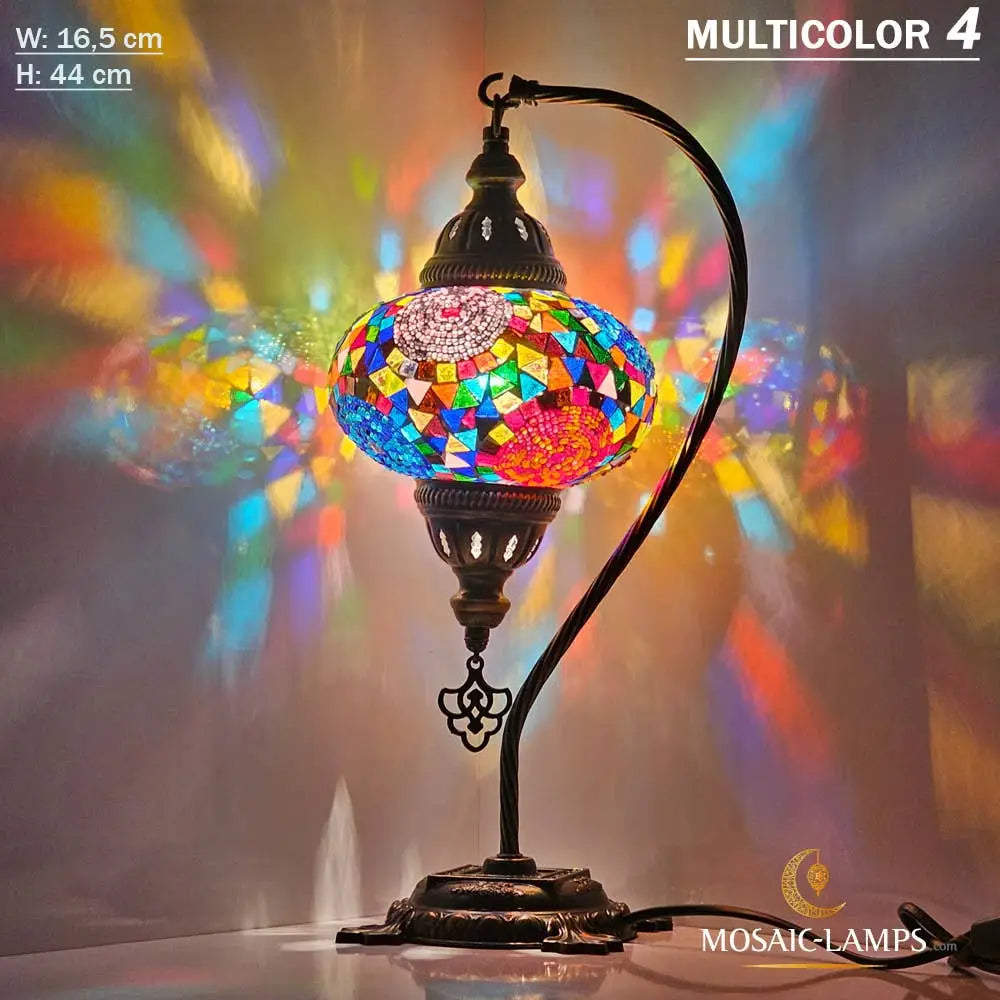 Turkish Mosaic Lamp - Gooseneck MULTICOLOR 4 Mosaic Lamp