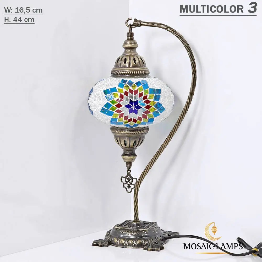 Turkish Mosaic Lamp - Gooseneck MULTICOLOR 4 Mosaic Lamp
