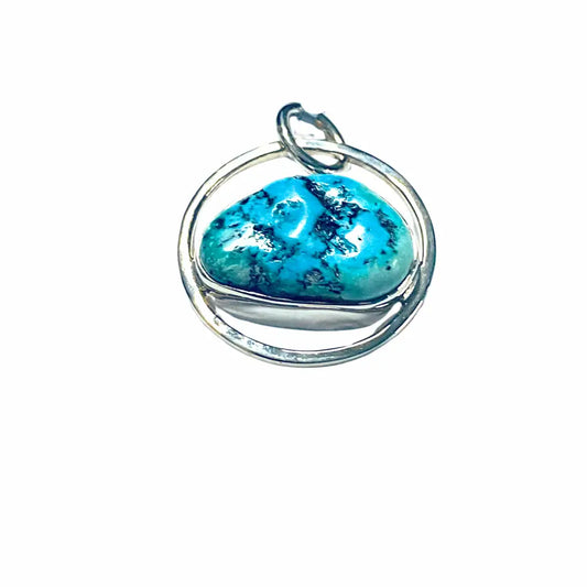 Turqouise Aztec Pendant Silver Pendant