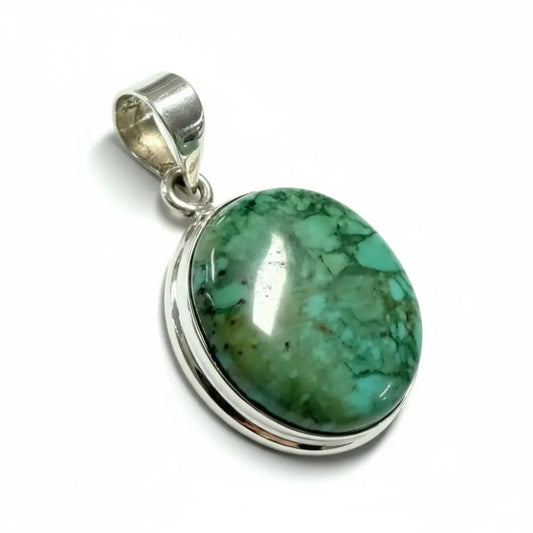 Turquoise Full Circle Silver Pendant Charms & Pendants