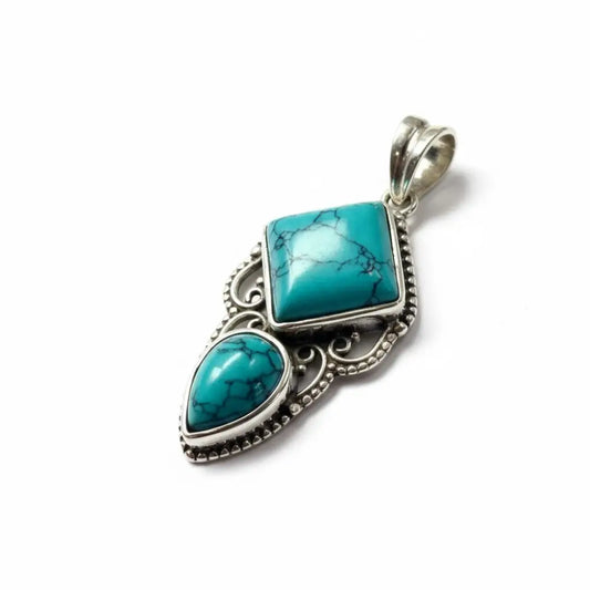 Turquoise Isis Silver Pendant Charms & Pendants