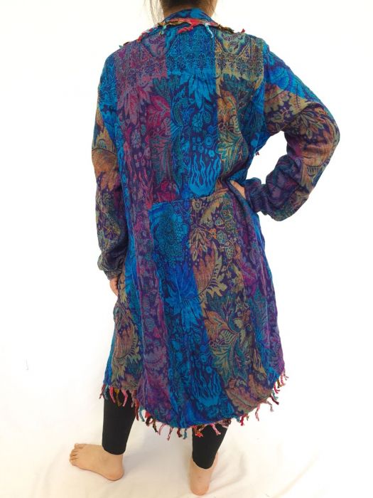 Paisley Wool Long Cardigan Jacket