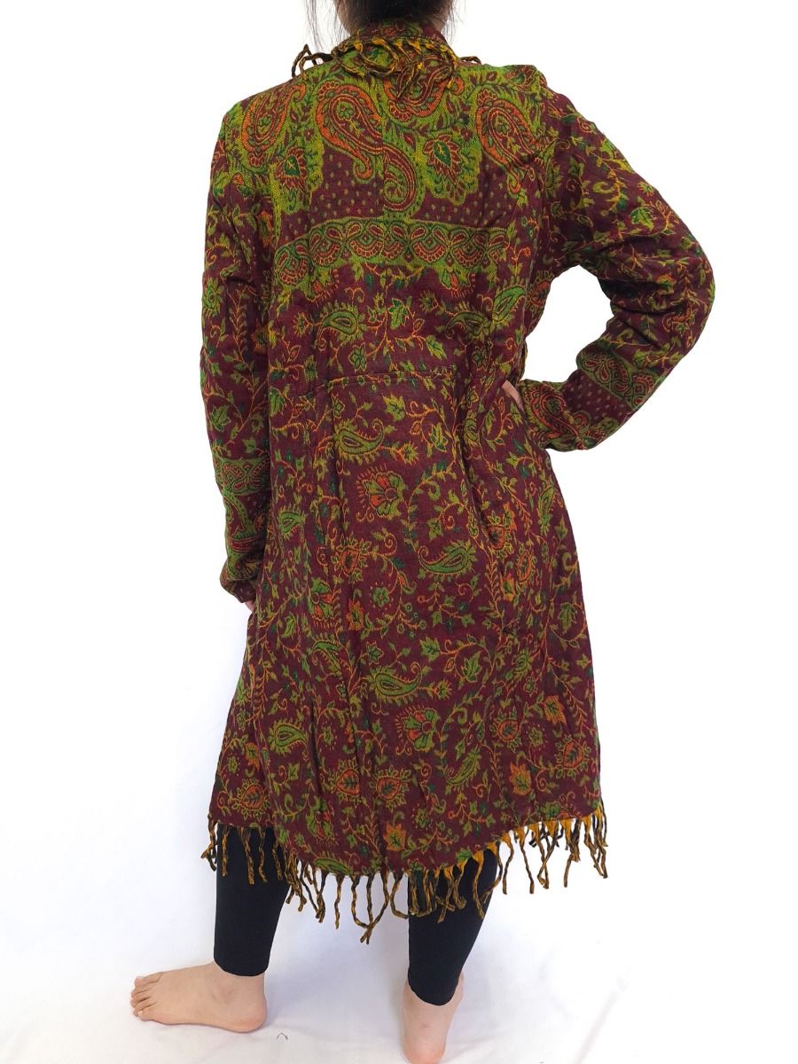 Paisley Wool Long Cardigan Jacket