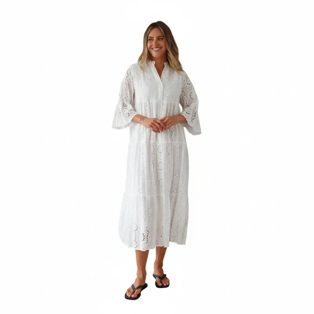 White Dress Cotton Bohemian Dresses