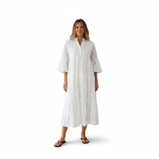 White Dress Cotton Bohemian Dresses