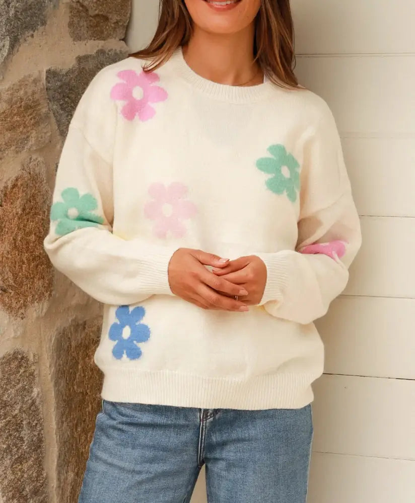 White Flower Knit ~ Kgari Cardigan