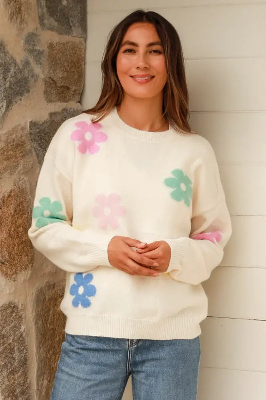 White Flower Knit ~ Kgari Cardigan