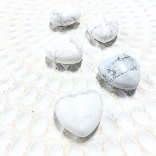 White Howlite Crystal Puffy Hearts Crystal Heart