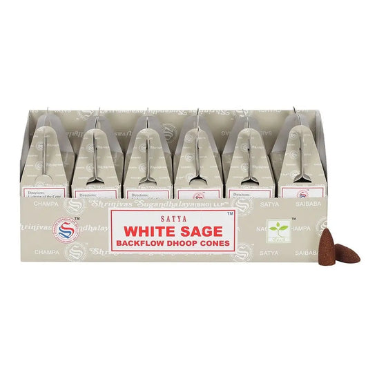 White Sage Backflow Cones - Satya Incense