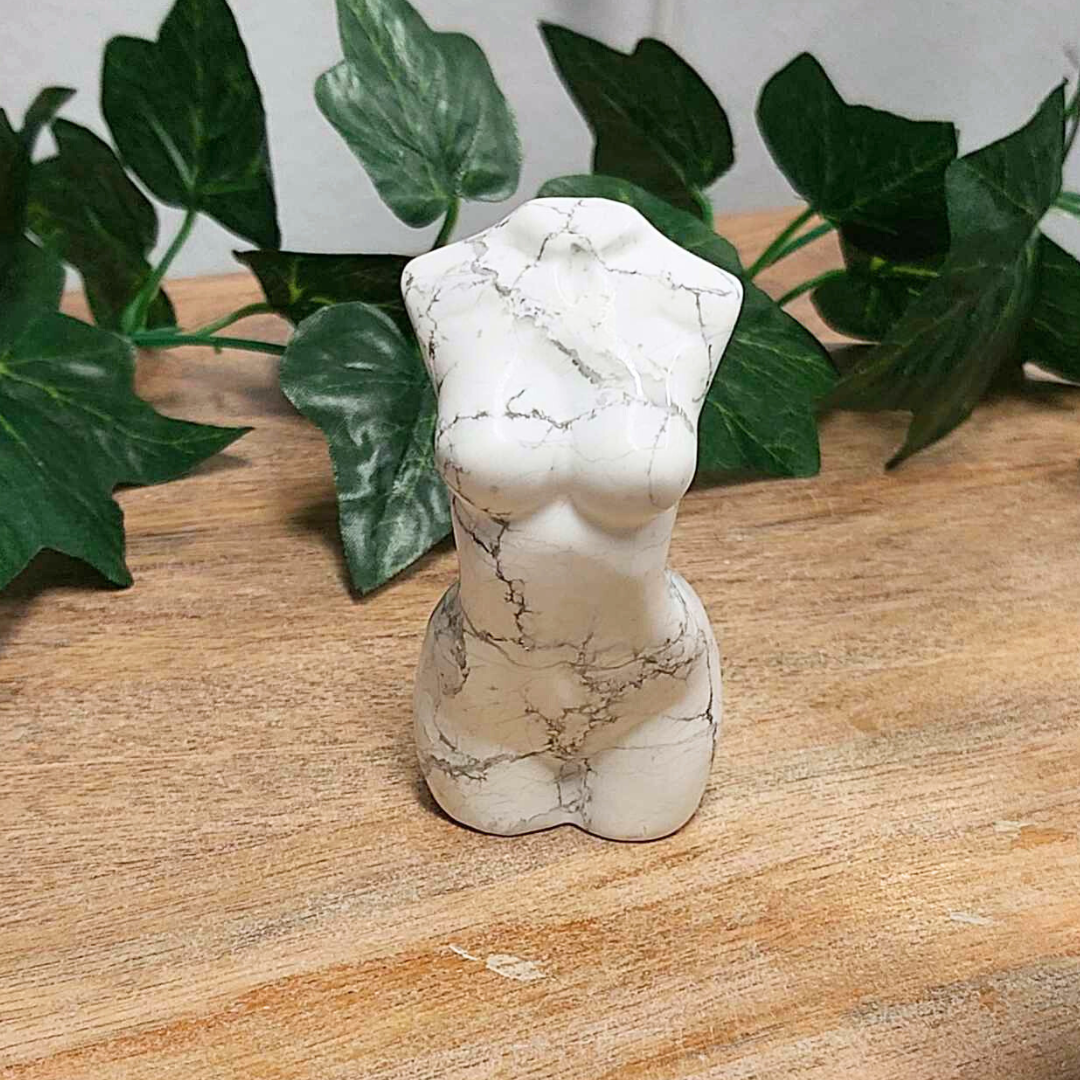 White Howlite Goddess Figure 002