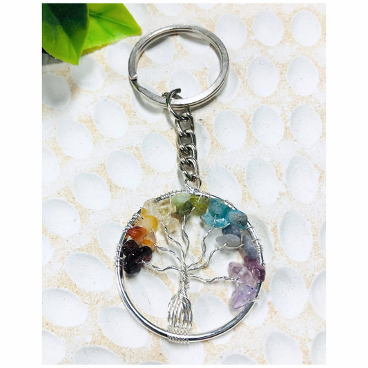 Chakra Tree of Life in Silver Plate